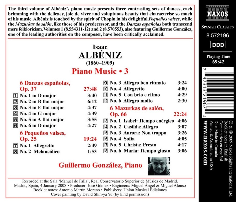 Albeniz: Piano Music 3 - 6 Danzas españolas Op. 37, 6 Pequeños valses Op. 25, 6 Mazurkas de salón Op. 66 - slide-1