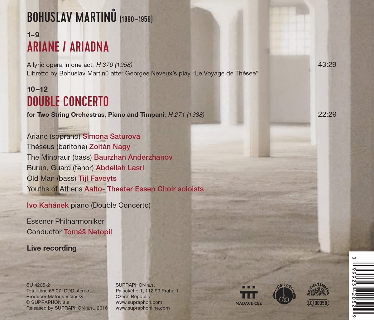 Martinu: Ariane – opera, Double Concerto - slide-1