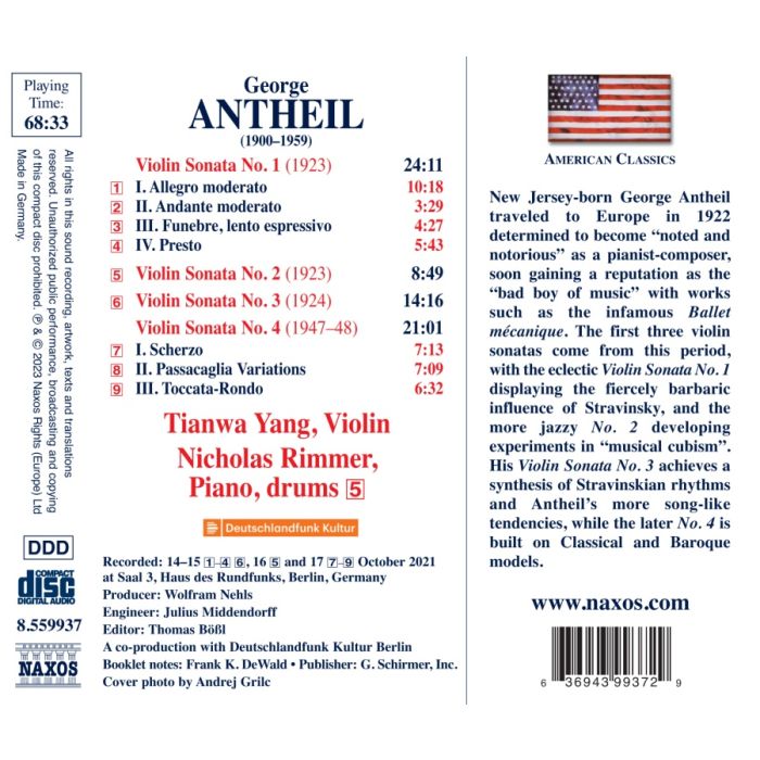 Antheil: Violin Sonatas Nos. 1–4 - slide-1