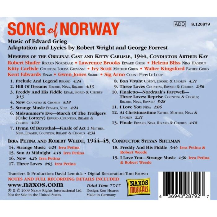 Grieg: Song of Norway - Music of Edvard Grieg, Adaptation and lyrics by Robert Wright & George Forrest - slide-1