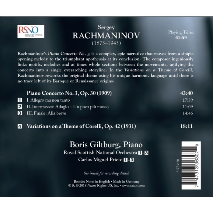 Rachmaninov: Piano Concerto No. 3; Variations on a Theme of Corelli - slide-1