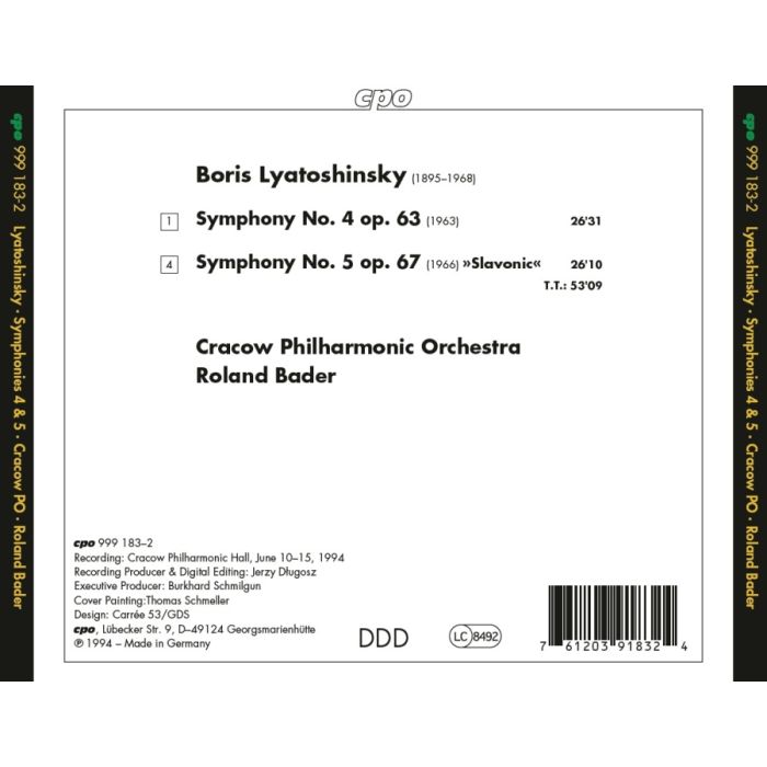 Lyatoshinsky: Symphonies Nos. 4 & 5 