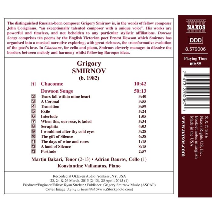 Smirnov: Dowson Songs Chaconne - slide-1