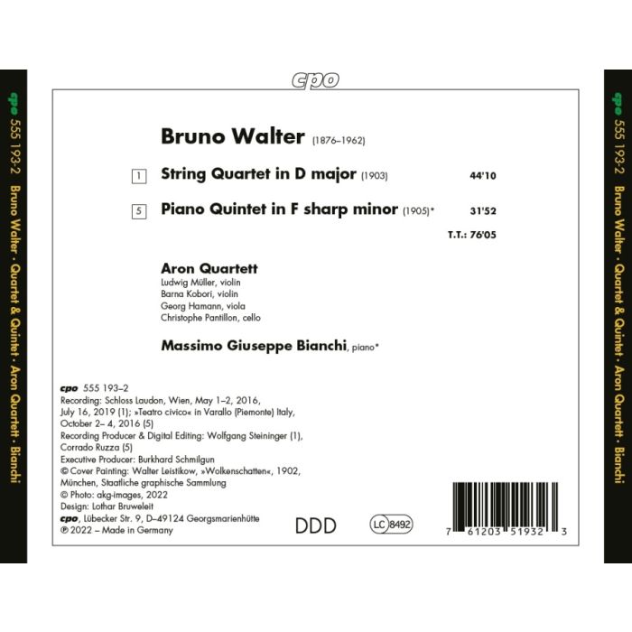 Walter: String Quartet; Piano Quintet - slide-1