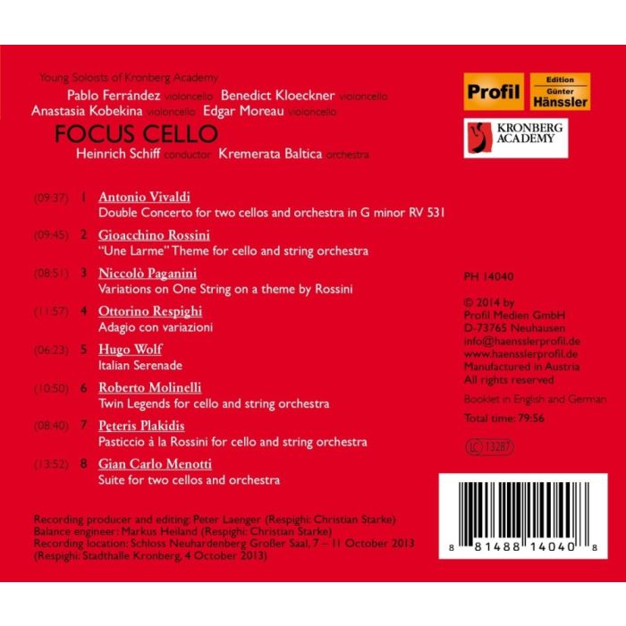 Focus Cello - Vivaldi; Rossini; Paganini; Respighi; Wolf; Molinelli; Plakadis; Menotti - slide-1