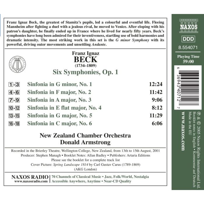 BECK: Six symphonies op. 1 - slide-1