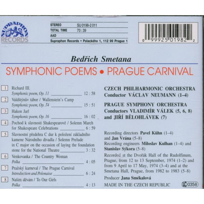 Smetana: Symphonic Poems / Neumann - slide-1