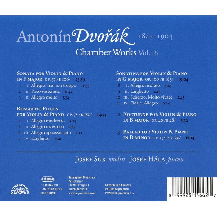 Dvorak: Violin Sonata, Romantic Pieces, Sonatina - slide-1