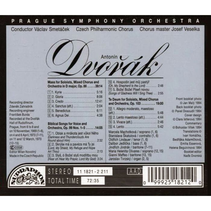 Dvorak: Mass in D major, Biblical Songs, Te Deum - slide-1