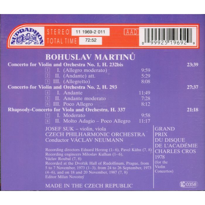 Martinů: Violin Concertos, Rhapsody-Concerto - slide-1