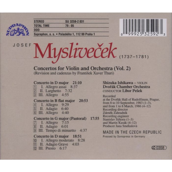 Myslivecek: Violin Concertos Vol. 2 - slide-1