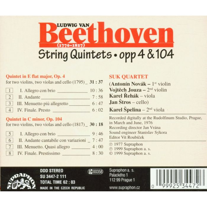 Beethoven: String Quintets Op. 4 & 104  - slide-1