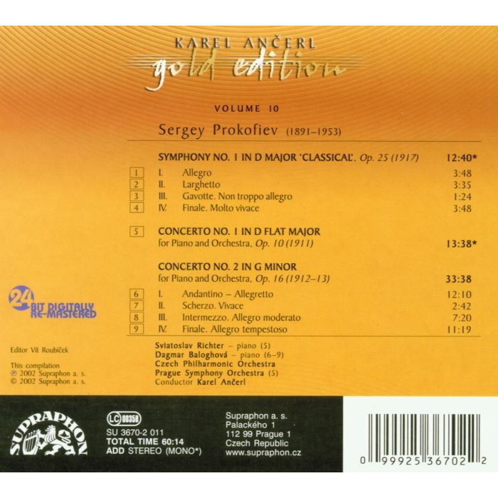 Ancerl Gold Edition 10 - Prokofiev  - slide-1
