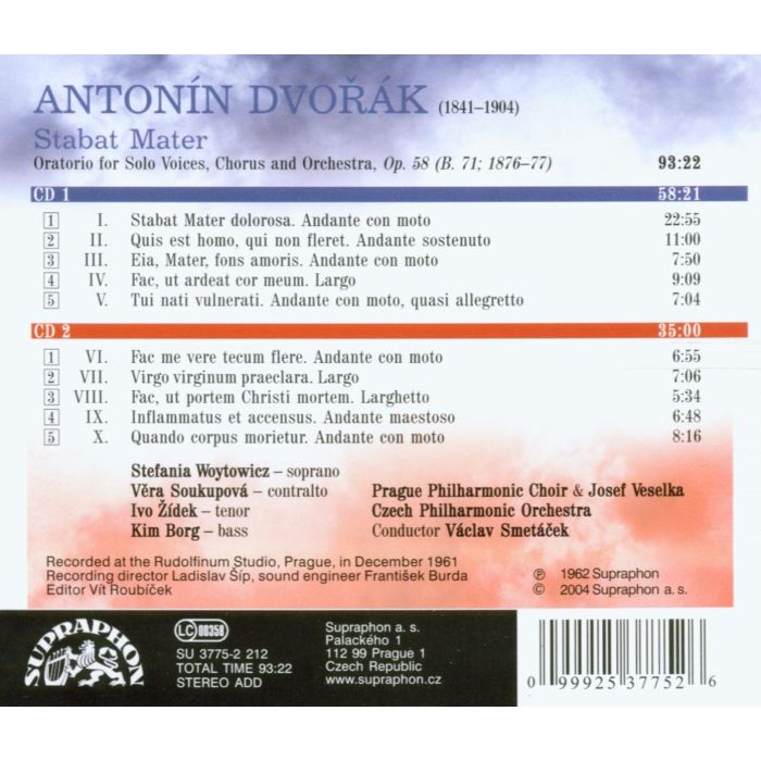 Dvorak: Stabat Mater (2 CD) / SU 3775-2 - slide-1