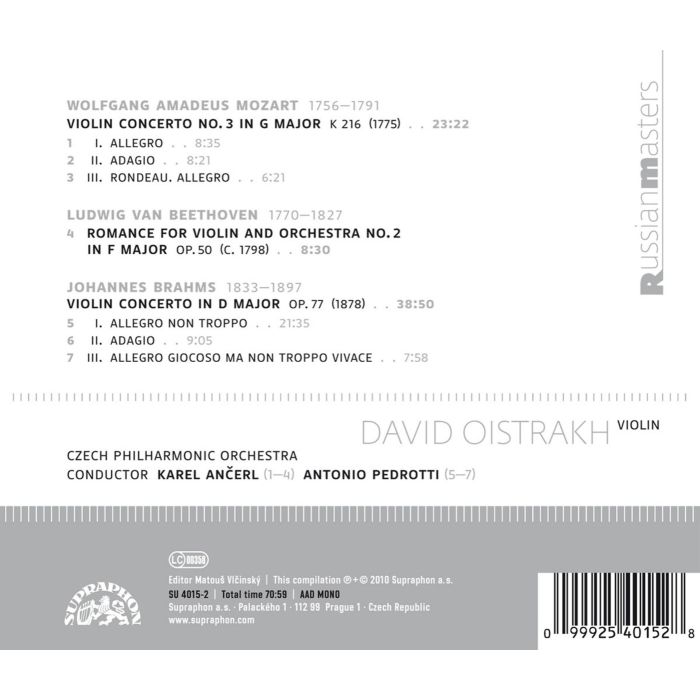 Mozart / Brahms / Beethoven: Violin Concertos - slide-1