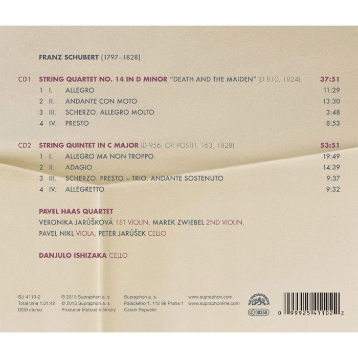 Schubert: String Quartet “Death and the Maiden”, String Quintet - slide-1
