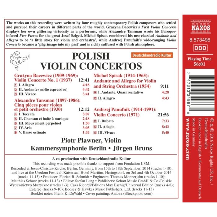Polish Violin Concertos - Bacewicz, Tansman, Spisak, Panufnik - slide-1