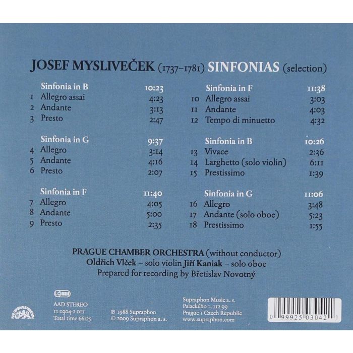 Myslivecek: Sinfonias - slide-1