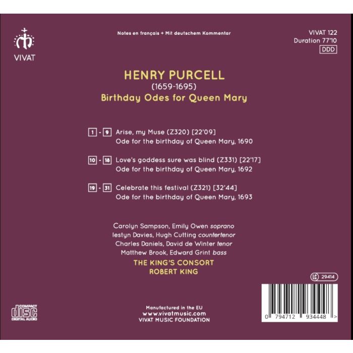 Purcell: Birthday Odes for Queen Mary - slide-1