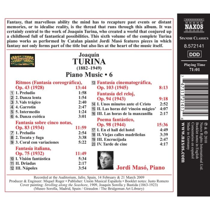 Turina: Piano Music Vol. 6 - Ritmos, Fantasía italiana, Fantasía sobre cinco notas - slide-1
