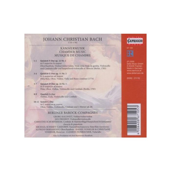 BACH J. C.: Chamber Music - slide-1