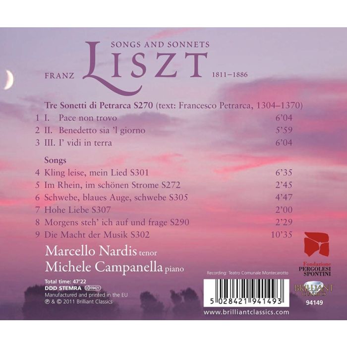 Liszt: Songs and Sonnets - slide-1