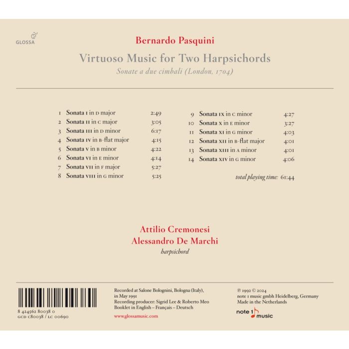 Pasquini: Virtuoso Music for Two Harpsichords - slide-1