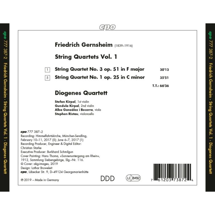 Gernsheim: String Quartets Vol. 1 - slide-1