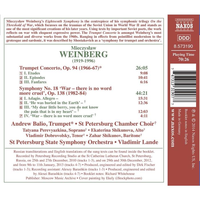 Weinberg: Symphony No. 18 ‘War - No Word More Cruel’, Op.138, Trumpet Concerto, Op. 94 - slide-1