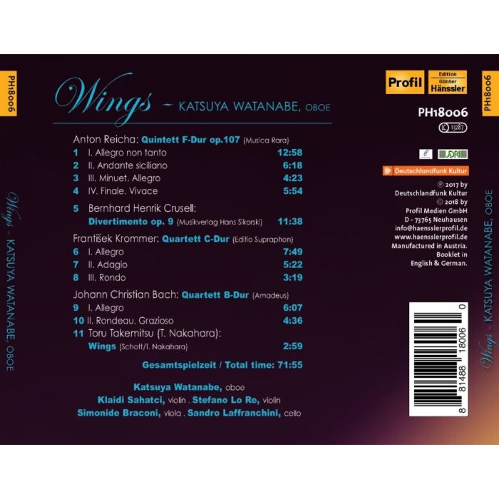Wings - Reicha; Crusell; Krommer; Bach; Takemitsu - slide-1