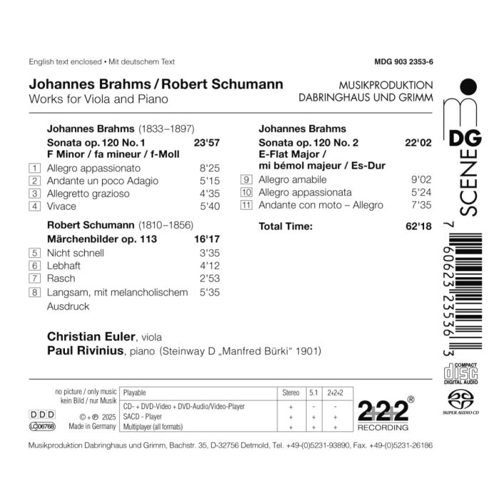 Brahms: Sonatas Op. 120 & Schumann: Märchenbilder - slide-3