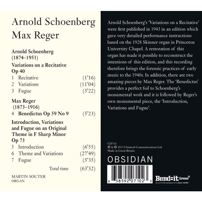 Schoenberg: Variations on a Recitative / Reger: Benedictus - slide-1