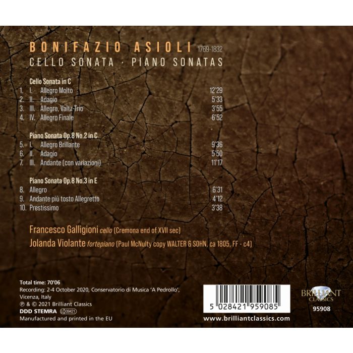 Asioli: Cello Sonata; Piano Sonatas - slide-1