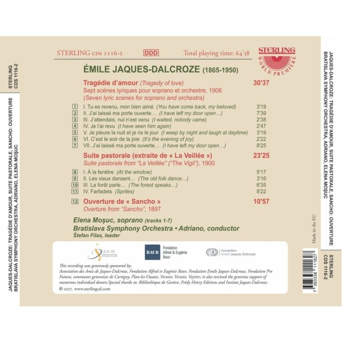Jacques-Dalcroze: Tragédie d’amour; Suite pastorale; Ouverture - slide-1