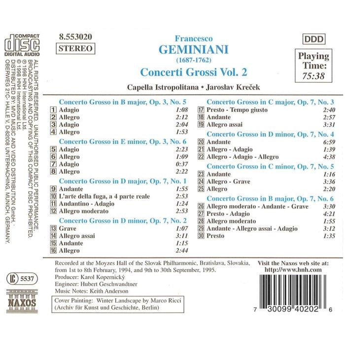 GEMINIANI: Concerti Grossi Vol. 2 - slide-1