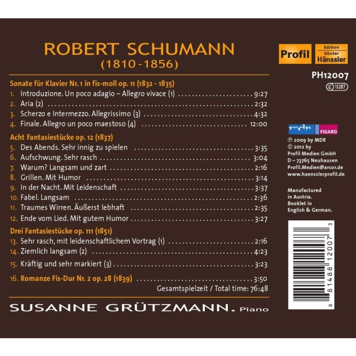 Schumann: Sonate, Fantasiestücke / Grutzmann - slide-1
