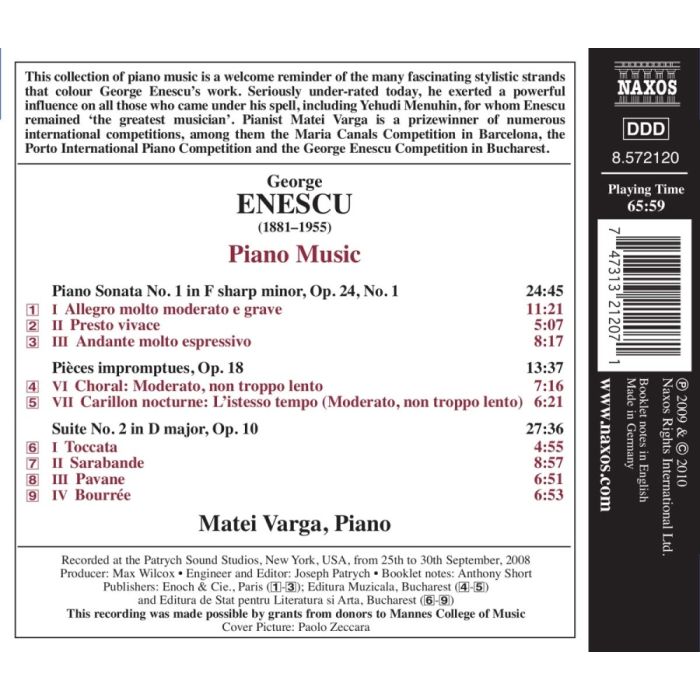 Enescu: Piano Sonata No. 1, Suite No. 2 - slide-1