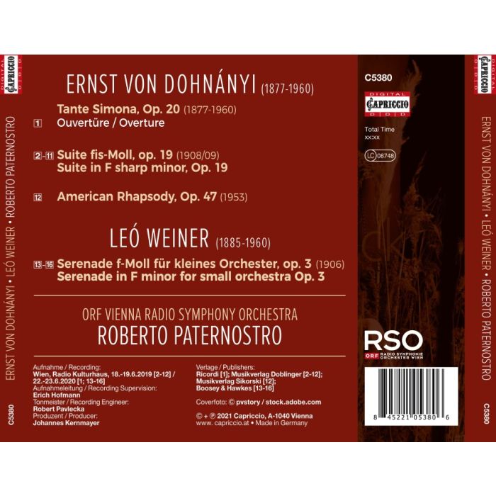 Dohnányi; Weiner: Orchestral Works - slide-1