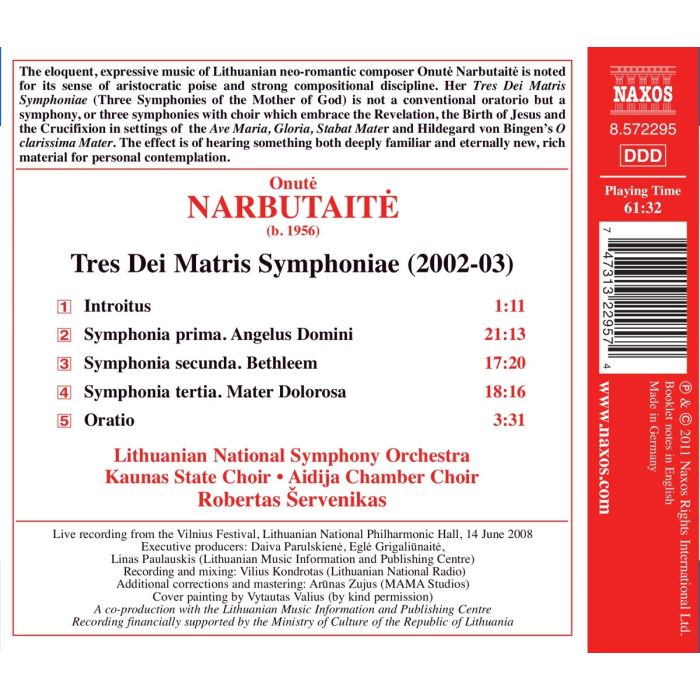 NARBUTAITE: Tres Dei Matris Symphoniae - slide-1