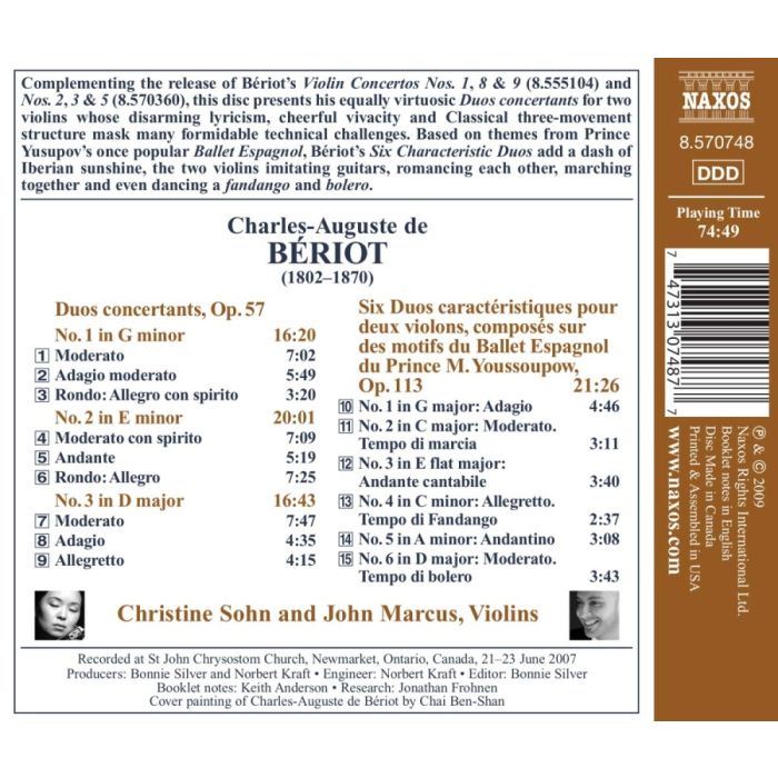 Beriot: Works for two Violins - Duos concertants, Duos caractéristiques - slide-1