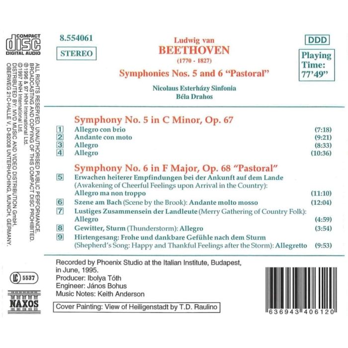 BEETHOVEN: Symphonies Nos. 5 and 6 