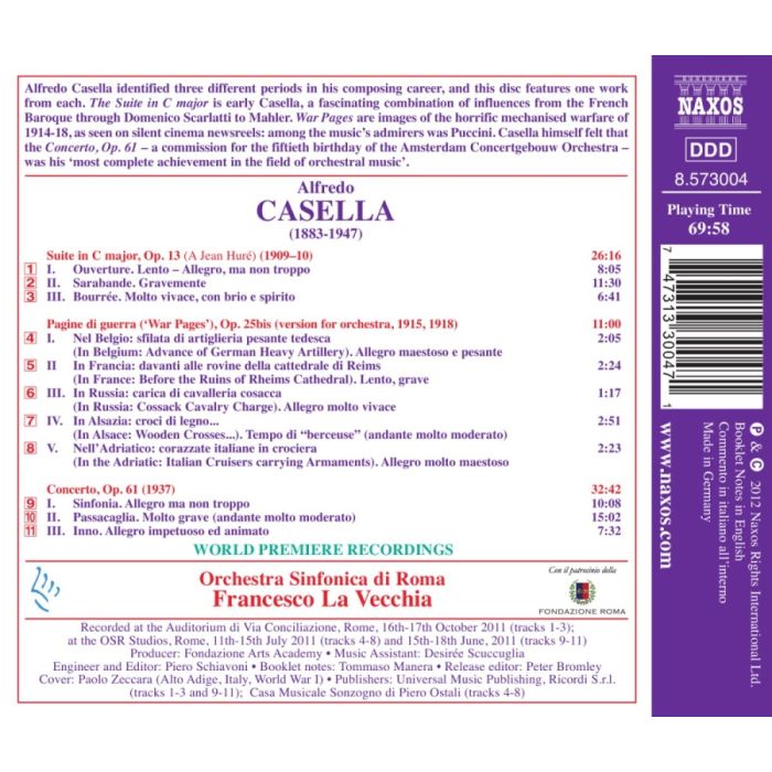 Casella: Concerto for Orchestra, Pagine di guerra, Suite - slide-1