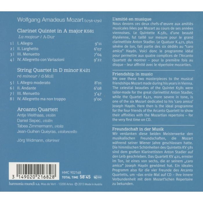 Mozart: Clarinet Quintet K581, String Quartet K421 - slide-1