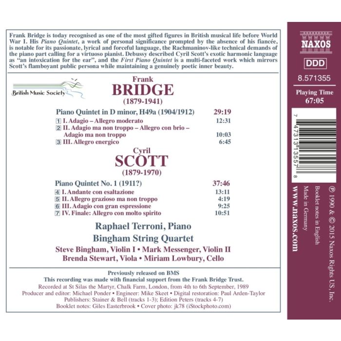 Bridge, Frank & Scott, Cyril: Piano Quintets - slide-1