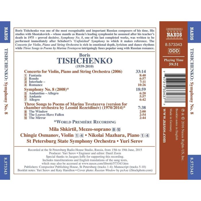 Tishchenko: Symphony No. 8; Concerto for Violin, Piano and String Orchestra - slide-1