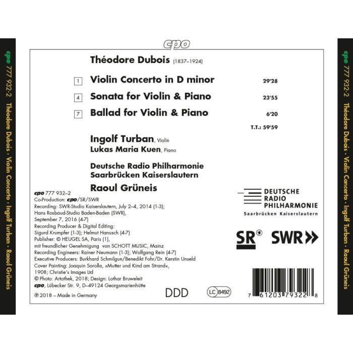 Dubois: Violin Concerto; Violin Sonata; Ballad - slide-1