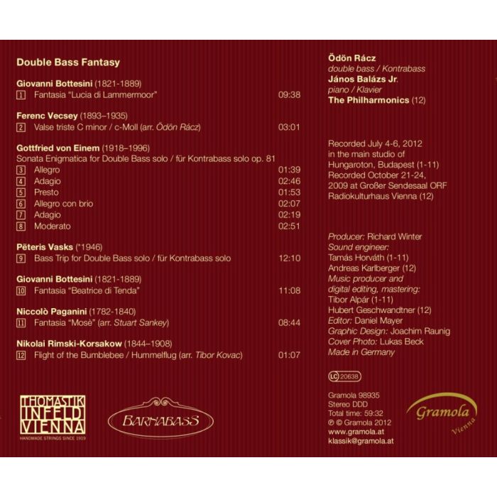 Double Bass Fantasy - Bottesini, Vasks, Paganini, Rossini, Rimski-Korsakow - slide-1