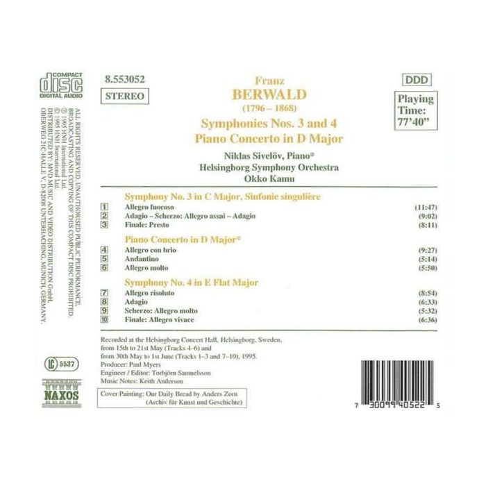 Berwald: Symphonies nos. 3 & 4 - slide-1
