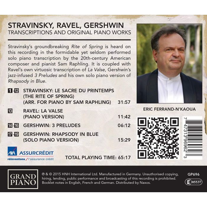 Stravinsky, Ravel, Gershwin: Transcriptions and Original Piano Works - slide-1