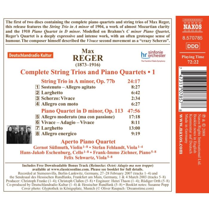 Reger: Compl. String Trios & Piano Quartets Vol.1 - slide-1